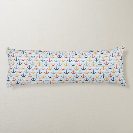 Seemuster mit Ankern Seitenschläferkissen (Rückseite)