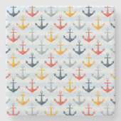 Seemuster mit Ankern Steinuntersetzer (Vorderseite)
