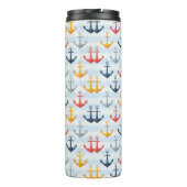 Seemuster mit Ankern Thermosbecher (Rückseite)