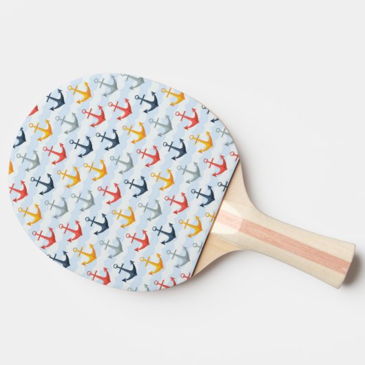 Seemuster mit Ankern Tischtennis Schläger (Seitenansicht)