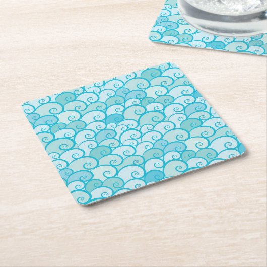 Seemuster Rechteckiger Pappuntersetzer (angewinkelt)