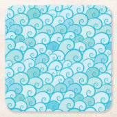 Seemuster Rechteckiger Pappuntersetzer (Vorderseite)