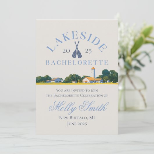 Seen Bachelorette Einladung (Stehend Vorderseite)