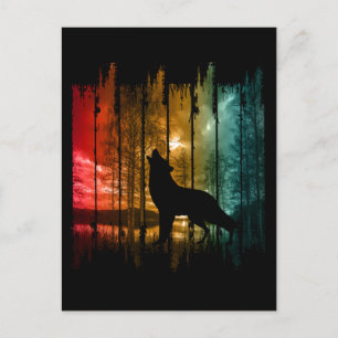 SEEN BÄUME WOLFHEULEN POSTKARTE