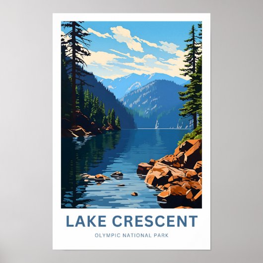 Seen Crescent Olympischer Nationalpark Reisen Poster (Vorne)