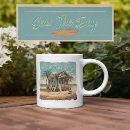 Seen Der Tag Vintage Surfhütte Kunst Kaffeetasse