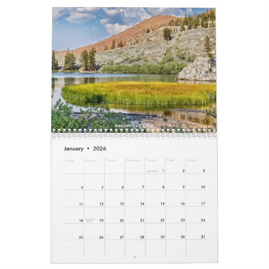 Seen im Mammut-Seenbecken, Kalifornien-Kalender Kalender (Jan 2026)