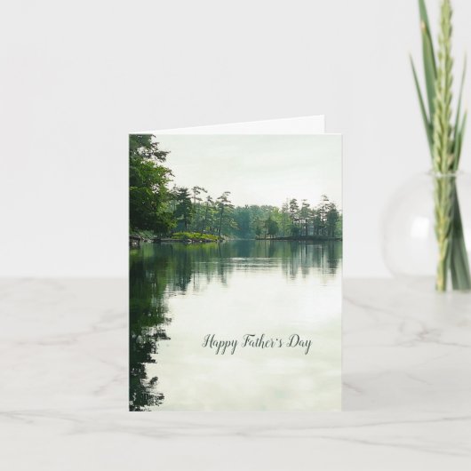 Seen immergrüne Natur Happy Vatertag Karte (Vorderseite)