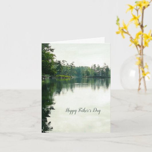 Seen immergrüne Natur Happy Vatertag Karte (Gelbe Blume)