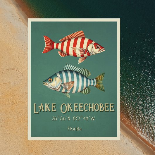 Seen Okeechobee Florida Fische Postkarte