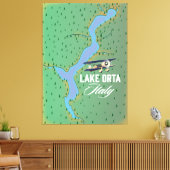 Seen Orta Italien Seekarte Leinwanddruck (Insitu (Wohnzimmer))