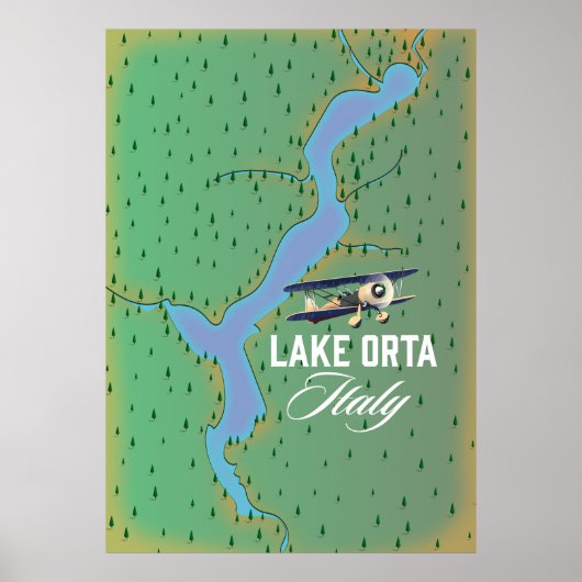 Seen Orta Italien Seekarte Poster (Vorne)