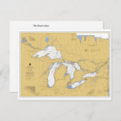 Seen - Seekarte Postkarte (Vorne/Hinten)