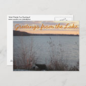 Seen Sonnenuntergang "Grüße vom See" Postkarte (Vorne/Hinten)