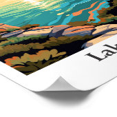 Seen Travis Texas Art Vintage Reise Poster (Ecke)