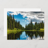 Seen und Evergreen Tree Lined Postcard Postkarte (Vorne/Hinten)