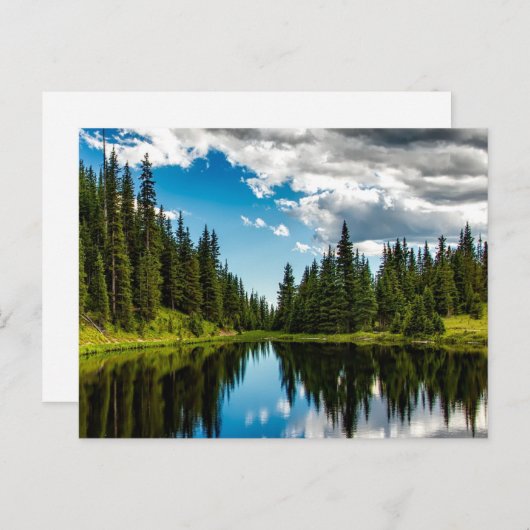 Seen und Evergreen Tree Lined Postcard Postkarte (Vorne/Hinten)