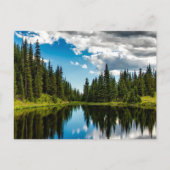 Seen und Evergreen Tree Lined Postcard Postkarte (Vorderseite)