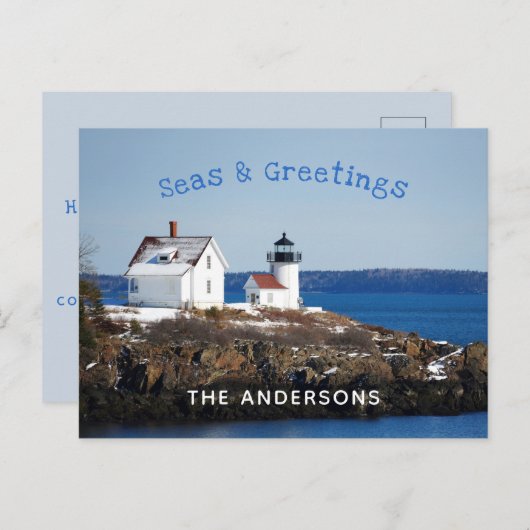 Seen und Gruß Leuchtturm Urlaub Postkarte (Vorne/Hinten)