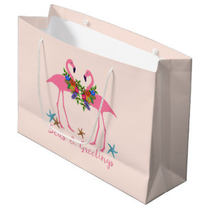 Seen und Grüße Festliche Flamingo Couple Große Geschenktüte