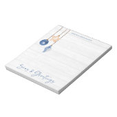 Seen und Grüße Seashell Ornament Holz Notizblock (Rotiert)