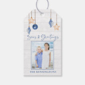 Seen und Grüße Seashell Ornament Weißholz Geschenkanhänger (Vorderseite)