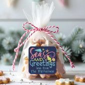 Seen und Grüße Strand Weihnachten Quadratischer Aufkleber