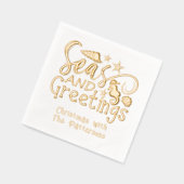 Seen und Grüße Strand Weihnachten Weihnachten Cust Servietten Mit Folie (Links)