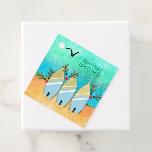 Seen und Grüße Weihnachten Strand mit Rudolph Geschenkanhänger (Beispiel)