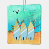 Seen und Grüße Weihnachten Strand mit Rudolph Keramikornament (Links)