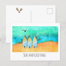 Seen und Grüße Weihnachten Strand mit Rudolph