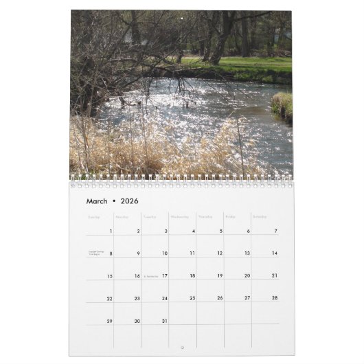 Seen, Wasser und ruhige Szenen Kalender (Mär 2026)
