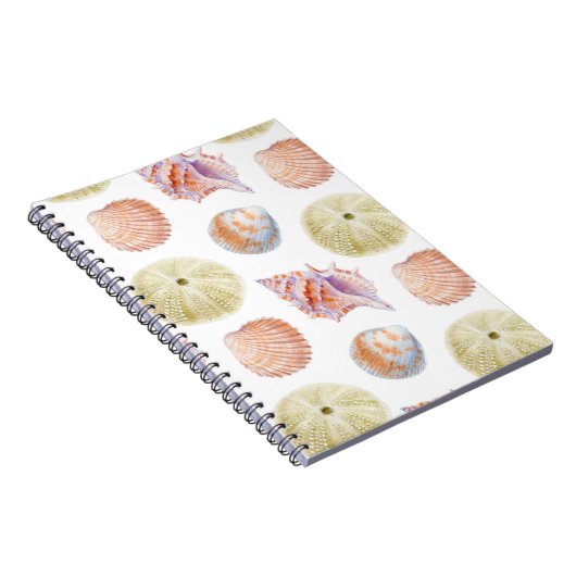 Seenahtloser Teil von Muscheln. Wasserfarbe Notizblock (Rechte Seite)