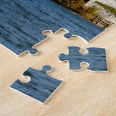 Seenlandschaft mit Kirche und Herbstbäumen Puzzle (Seite)