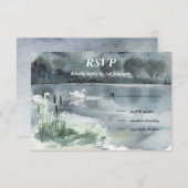 Seenlandschaft mit Schwänen RSVP Karte (Vorne/Hinten)