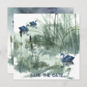 Seenlandschaft mit Schwänen Save The Date (Vorne/Hinten)