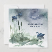 Seenlandschaft mit Schwänen Save The Date (Rückseite)