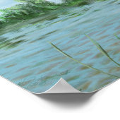 Seenlandschaft & wilde Blume Aquarellkunst Poster (Ecke)