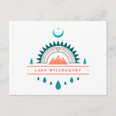 Seenwald-Boho-Regenbogenmond Postkarte (Vorderseite)