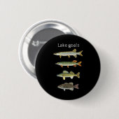 Seenziele Angelköder Musky Hecht Zander Kleinmäuli Button (Vorne & Hinten)