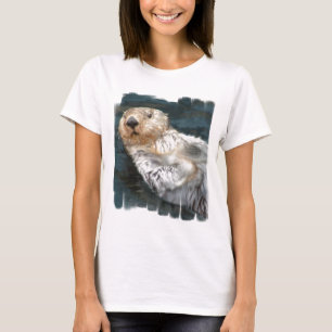 Seeotter-Damen-angepasster T - Shirt