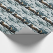 Seeotter-Familie Geschenkpapier (Ecke)