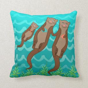 Seeotter-Familie Kissen