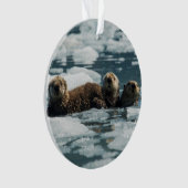Seeotter-Familie Ornament (Vorderseite)
