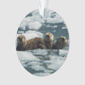 Seeotter-Familie Ornament (Vorderseite)
