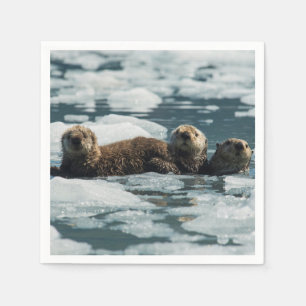 Seeotter-Familie Serviette