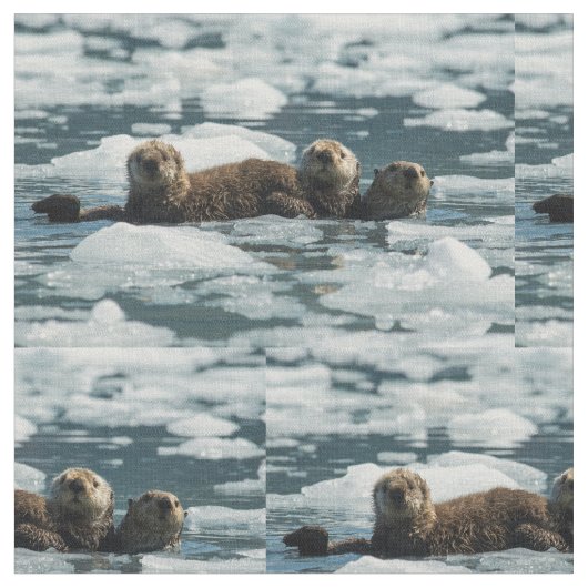 Seeotter-Familie Stoff (Nahaufnahme)