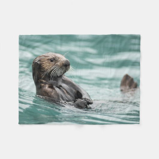 Seeotter Fleecedecke (Vorderseite (Horizontal))