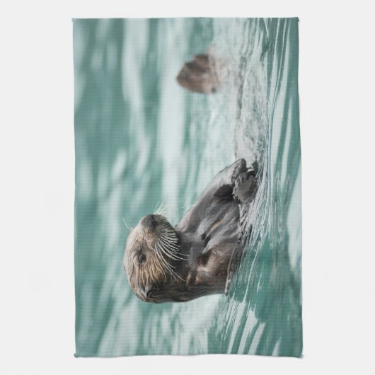 Seeotter Geschirrtuch (Vertikal)