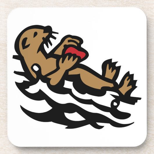Seeotter Getränkeuntersetzer (Vorderseite)